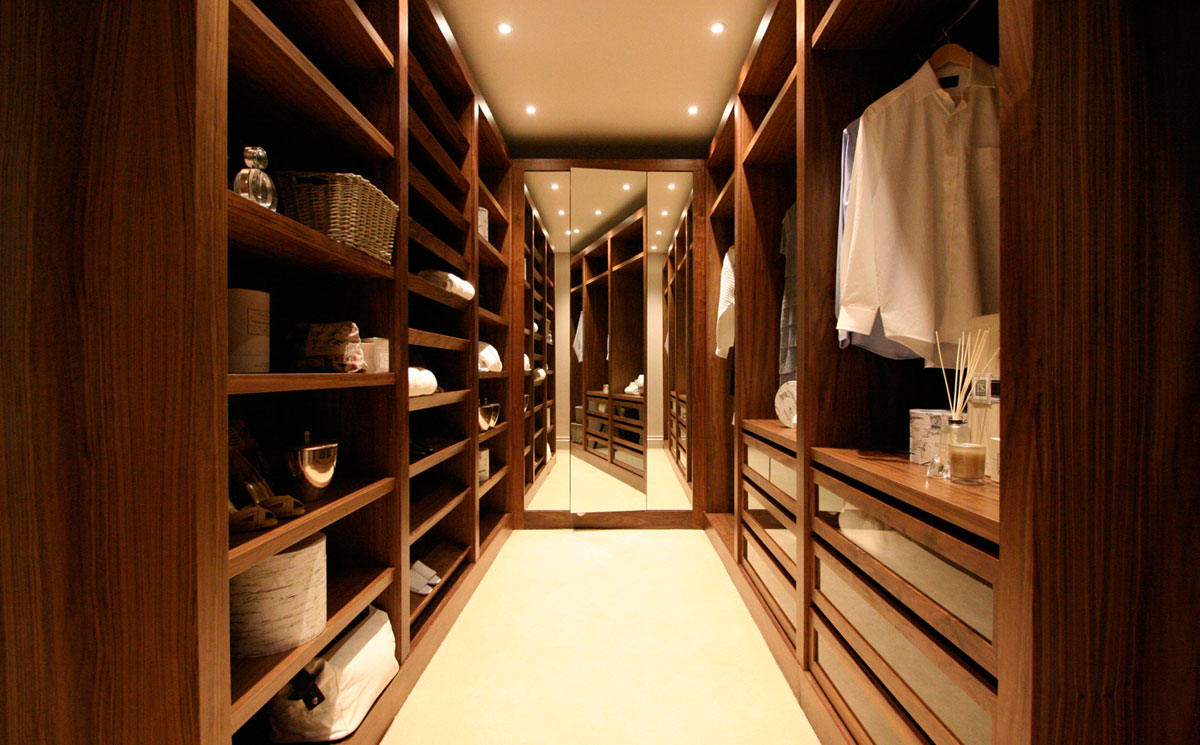 Luxury fitted dressing room interior