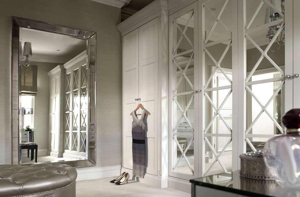Beautiful luxury fitted wardrobe doors for classic bedroom interior